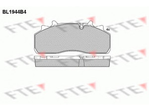 FTE BL1944B4 stabdžių trinkelių rinkinys, diskinis stabdys 
 Techninės priežiūros dalys -> Papildomas remontas
1628064, 659742-1, 2114 3305 7008 000