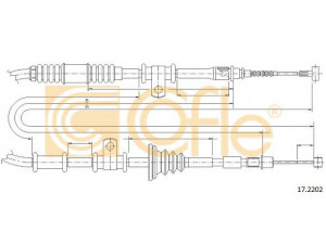 COFLE 17.2202 trosas, stovėjimo stabdys 
 Stabdžių sistema -> Valdymo svirtys/trosai
MB520347