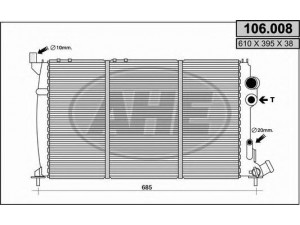 AHE 106.008 radiatorius, variklio aušinimas 
 Aušinimo sistema -> Radiatorius/alyvos aušintuvas -> Radiatorius/dalys
1301FY