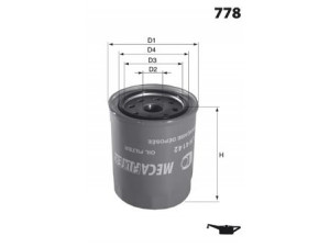 MECAFILTER ELH4142 alyvos filtras 
 Techninės priežiūros dalys -> Techninės priežiūros intervalai
1560113010, 1560113011, 1560187104