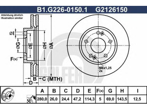GALFER B1.G226-0150.1 stabdžių diskas 
 Stabdžių sistema -> Diskinis stabdys -> Stabdžių diskas
51712-1H000, 51712-1H100, 51712-1H000