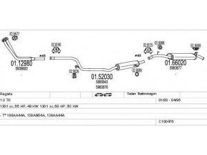 MTS C100476013193 išmetimo sistema 
 Išmetimo sistema -> Išmetimo sistema, visa