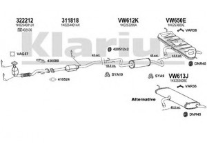 KLARIUS 931301U išmetimo sistema