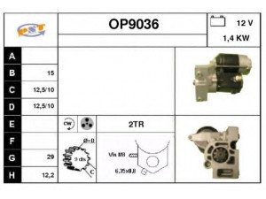 SNRA OP9036 starteris 
 Elektros įranga -> Starterio sistema -> Starteris
8943647220, 8943647221, 8943843140