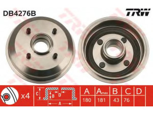 TRW DB4276B stabdžių būgnas 
 Stabdžių sistema -> Būgninis stabdys -> Stabdžių būgnas
1000859, 1017668, 7152198, 96FB1113BB