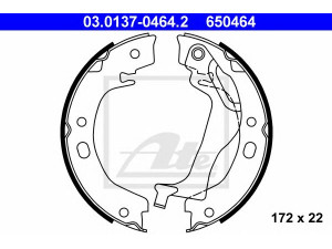 ATE 03.0137-0464.2 stabdžių trinkelių komplektas, stovėjimo stabdis 
 Stabdžių sistema -> Rankinis stabdys
04495-02070, 04495-02120, 46540-02020