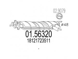 MTS 01.56320 vidurinis duslintuvas 
 Išmetimo sistema -> Duslintuvas
18121723511