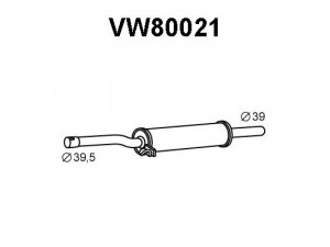 VENEPORTE VW80021 vidurinis duslintuvas 
 Išmetimo sistema -> Duslintuvas
867253209A, 867253209E, 867253209F