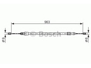 BOSCH 1 987 477 489 trosas, stovėjimo stabdys 
 Stabdžių sistema -> Valdymo svirtys/trosai
96 026 870