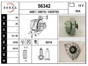 EAI 56342 kintamosios srovės generatorius 
 Elektros įranga -> Kint. sr. generatorius/dalys -> Kintamosios srovės generatorius
60513444
