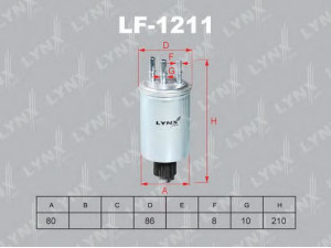 LYNXauto LF-1211 kuro filtras 
 Techninės priežiūros dalys -> Papildomas remontas
66509-21201