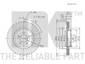 NK 319305 stabdžių diskas 
 Stabdžių sistema -> Diskinis stabdys -> Stabdžių diskas
4509994AA