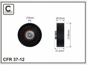 CAFFARO 37-12 kreipiantysis skriemulys, V formos rumbuotas diržas 
 Diržinė pavara -> V formos rumbuotas diržas/komplektas -> Laisvasis/kreipiamasis skriemulys
18 54 429, 90324097, 42 37 038
