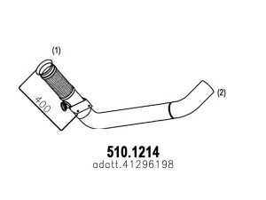 ASSO 510.1214 išleidimo kolektorius 
 Išmetimo sistema -> Išmetimo vamzdžiai
41296198