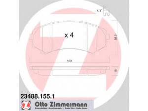 ZIMMERMANN 23488.155.1 stabdžių trinkelių rinkinys, diskinis stabdys 
 Techninės priežiūros dalys -> Papildomas remontas
4605A041, S4Y93328Z, S4Y93328ZA