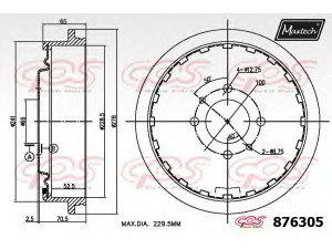 MAXTECH 876305.0000 stabdžių būgnas 
 Stabdžių sistema -> Būgninis stabdys -> Stabdžių būgnas
77 00 421 739, 82 00 171 690