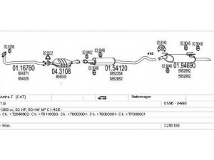 MTS C250109005223 išmetimo sistema 
 Išmetimo sistema -> Išmetimo sistema, visa