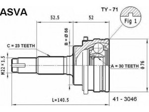 ASVA TY-71 jungčių komplektas, kardaninis velenas
43410-10250, 43410-10260