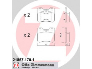 ZIMMERMANN 21857.170.1 stabdžių trinkelių rinkinys, diskinis stabdys 
 Techninės priežiūros dalys -> Papildomas remontas
425128, 425164, 425285