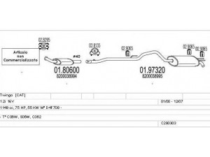 MTS C280303006862 išmetimo sistema 
 Išmetimo sistema -> Išmetimo sistema, visa