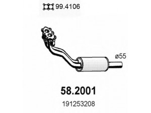 ASSO 58.2001 priekinis duslintuvas 
 Išmetimo sistema -> Duslintuvas
191253208, 357253208G