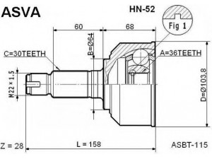 ASVA HN-52 jungčių komplektas, kardaninis velenas 
 Ratų pavara -> Sujungimai/komplektas
44010-SP0-C51, 44014-SP0-C00, 44010-SP0-J50