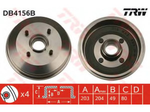 TRW DB4156B stabdžių būgnas 
 Stabdžių sistema -> Būgninis stabdys -> Stabdžių būgnas
6560028, 6920711, 91AB1113AC, 91AB1113AD