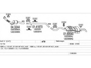 MTS C380209003015 išmetimo sistema 
 Išmetimo sistema -> Išmetimo sistema, visa