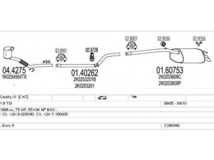 MTS C380048002844 išmetimo sistema 
 Išmetimo sistema -> Išmetimo sistema, visa