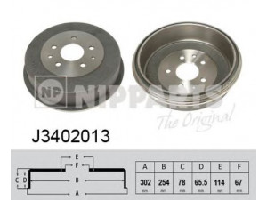 NIPPARTS J3402013 stabdžių būgnas 
 Stabdžių sistema -> Būgninis stabdys -> Stabdžių būgnas
42431-26010, 42431-35030, 42431-35130