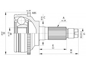 OPEN PARTS CVJ5696.10 jungčių komplektas, kardaninis velenas 
 Ratų pavara -> Sujungimai/komplektas
GD3622610, GD362560X, GD362560XA