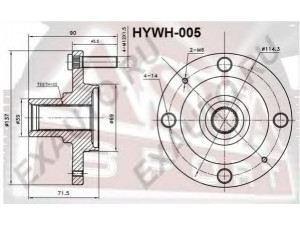 ASVA HYWH-005 rato stebulė 
 Ašies montavimas/vairavimo mechanizmas/ratai -> Rato stebulė/montavimas -> Rato stebulė
51750-2D000, 51750-2D003