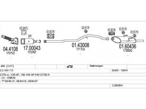 MTS C260554009078 išmetimo sistema 
 Išmetimo sistema -> Išmetimo sistema, visa