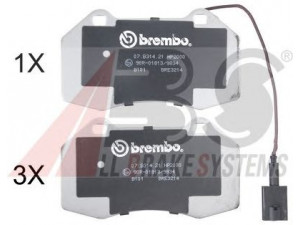 A.B.S. 37688S stabdžių trinkelių rinkinys, diskinis stabdys 
 Techninės priežiūros dalys -> Papildomas remontas
71753265, 77364716, 5741889, 71753265