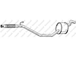 BOSAL 283-009 vidurinis duslintuvas 
 Išmetimo sistema -> Duslintuvas
7 675 676, 7 675 676