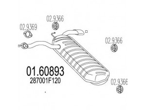 MTS 01.60893 galinis duslintuvas 
 Išmetimo sistema -> Duslintuvas
287001F120