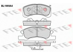 FTE BL1969A4 stabdžių trinkelių rinkinys, diskinis stabdys 
 Techninės priežiūros dalys -> Papildomas remontas
04465-B2040, 04491-97203, 04491-97209
