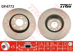 TRW DF4772 stabdžių diskas