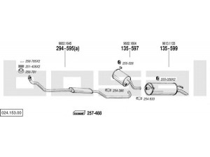 BOSAL 024.153.00 išmetimo sistema 
 Išmetimo sistema -> Išmetimo sistema, visa
