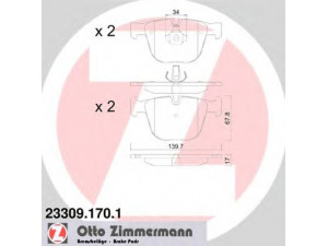 ZIMMERMANN 23309.170.1 stabdžių trinkelių rinkinys, diskinis stabdys 
 Techninės priežiūros dalys -> Papildomas remontas
34 21 6 757 536, 34 21 6 761 286