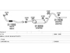 MTS C240203009423 išmetimo sistema 
 Išmetimo sistema -> Išmetimo sistema, visa