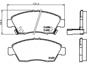 HELLA 8DB 355 016-521 stabdžių trinkelių rinkinys, diskinis stabdys 
 Techninės priežiūros dalys -> Papildomas remontas
45022504G00, 45022S04505, 45022S04E60