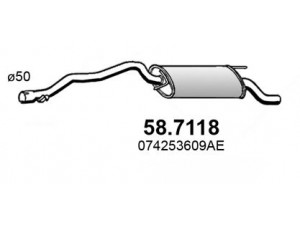 ASSO 58.7118 galinis duslintuvas 
 Išmetimo sistema -> Duslintuvas
023253609AA, 023253609H, 023253609P