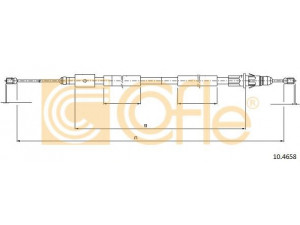 COFLE 10.4658 trosas, stovėjimo stabdys 
 Stabdžių sistema -> Valdymo svirtys/trosai
4745W1, 9643731980