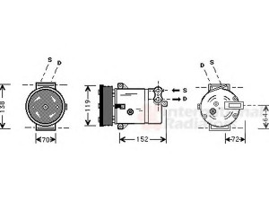 VAN WEZEL 3700K279 kompresorius, oro kondicionierius 
 Oro kondicionavimas -> Kompresorius/dalys
1840996, 1840996-09135157, 1854067-01135240