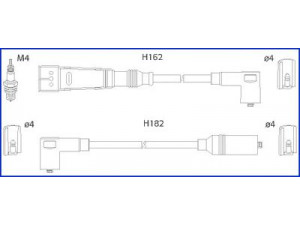 HITACHI 134704 uždegimo laido komplektas 
 Kibirkšties / kaitinamasis uždegimas -> Uždegimo laidai/jungtys