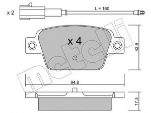 METELLI 22-0323-1 stabdžių trinkelių rinkinys, diskinis stabdys 
 Techninės priežiūros dalys -> Papildomas remontas
77365809, 77365809