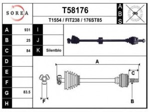 EAI T58176 kardaninis velenas 
 Ratų pavara -> Kardaninis velenas