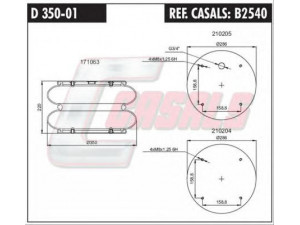 CASALS B2540 dėklas, pneumatinė pakaba