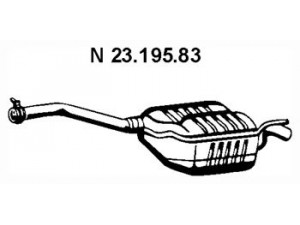 EBERSPÄCHER 23.195.83 galinis duslintuvas 
 Išmetimo sistema -> Duslintuvas
202 490 01 15, 202 490 16 21, 202 490 18 21